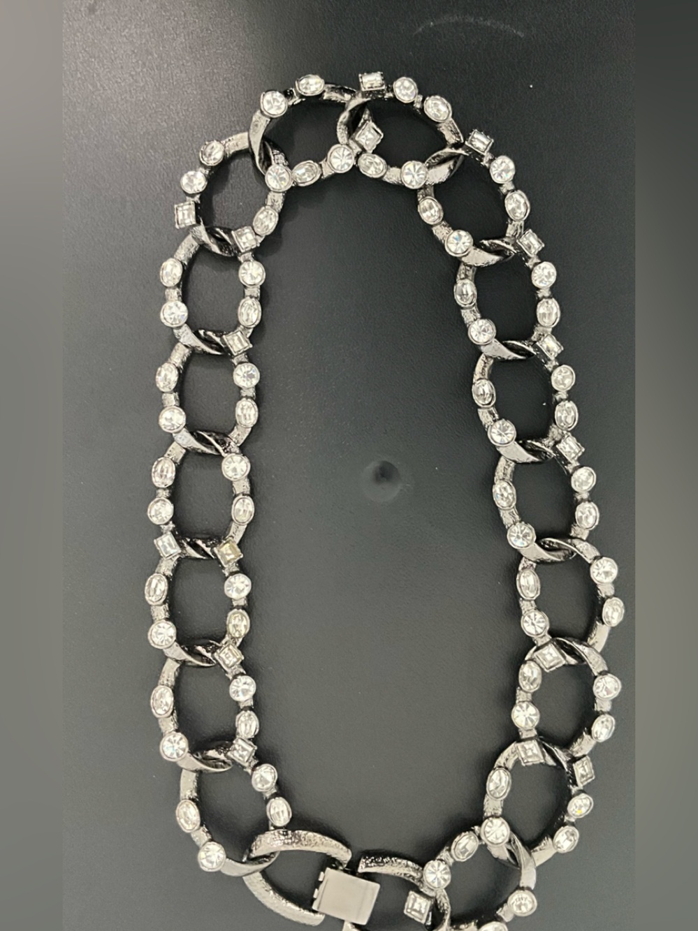 R.J. Graziano Silver-Tone Crystal Link Necklace